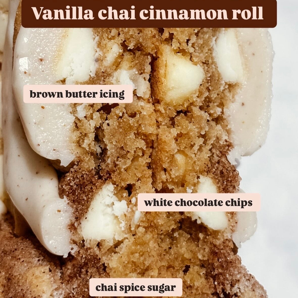 Vanilla Chai Cinnamon Roll Cookie